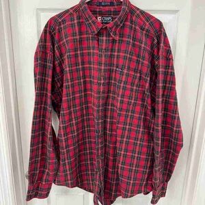 Chaps Classic Red and Green Plaid Shirt